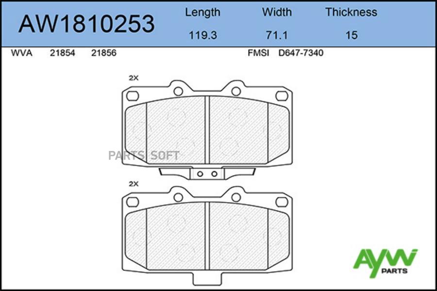 

Тормозные колодки AywiParts дисковые AW1810253