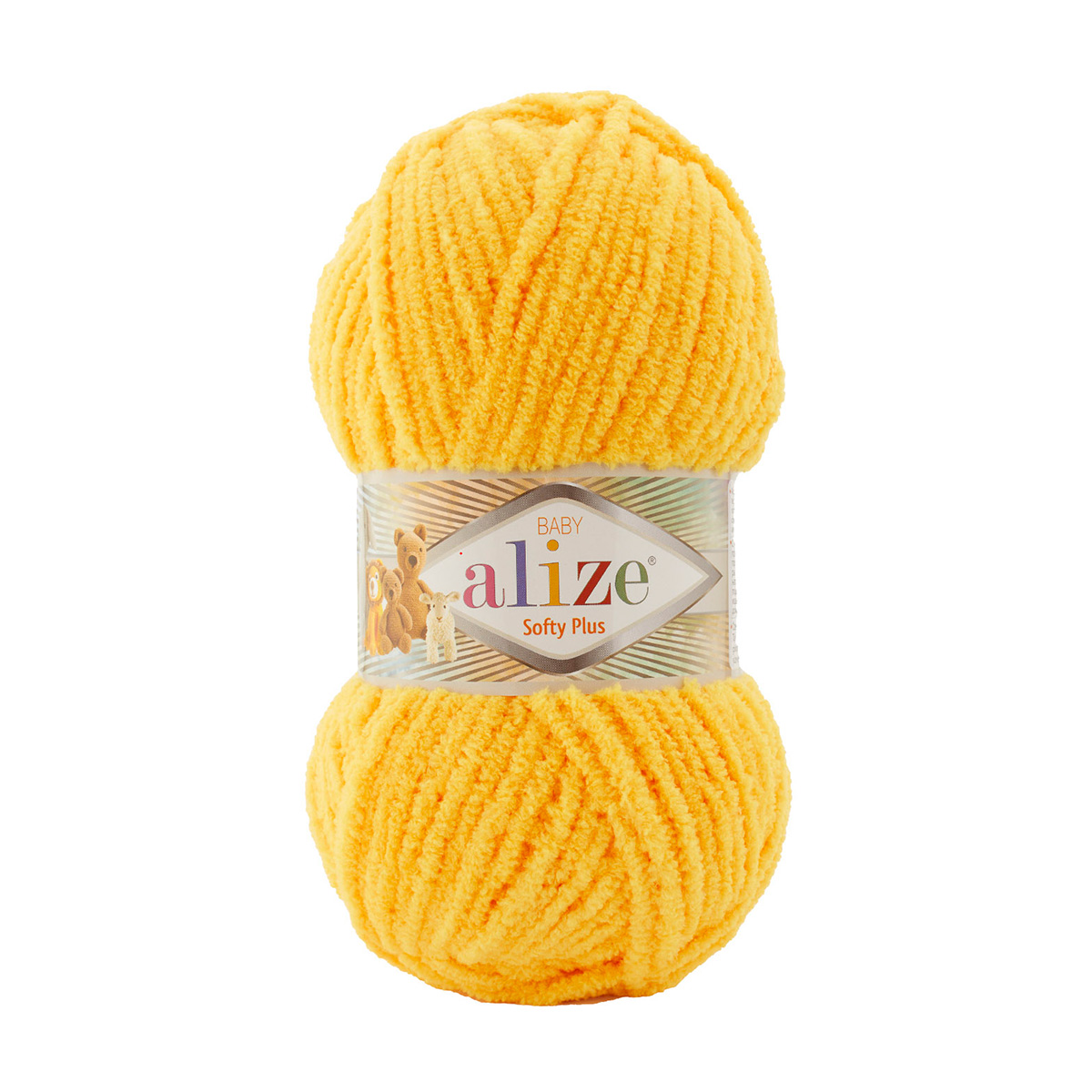 

Пряжа Alize Softy Plus, 100 г, 120 м (100% микрополиэстер) (216 жёлтый), 5 мотков, Желтый