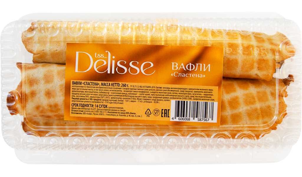 

Вафли Delisse Сластена с вареной сгущенкой 260 г