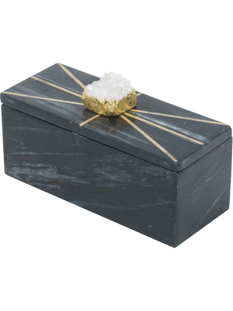 

Шкатулка из черного мрамора 19х8х8см Glasar 72182-DS, Черный