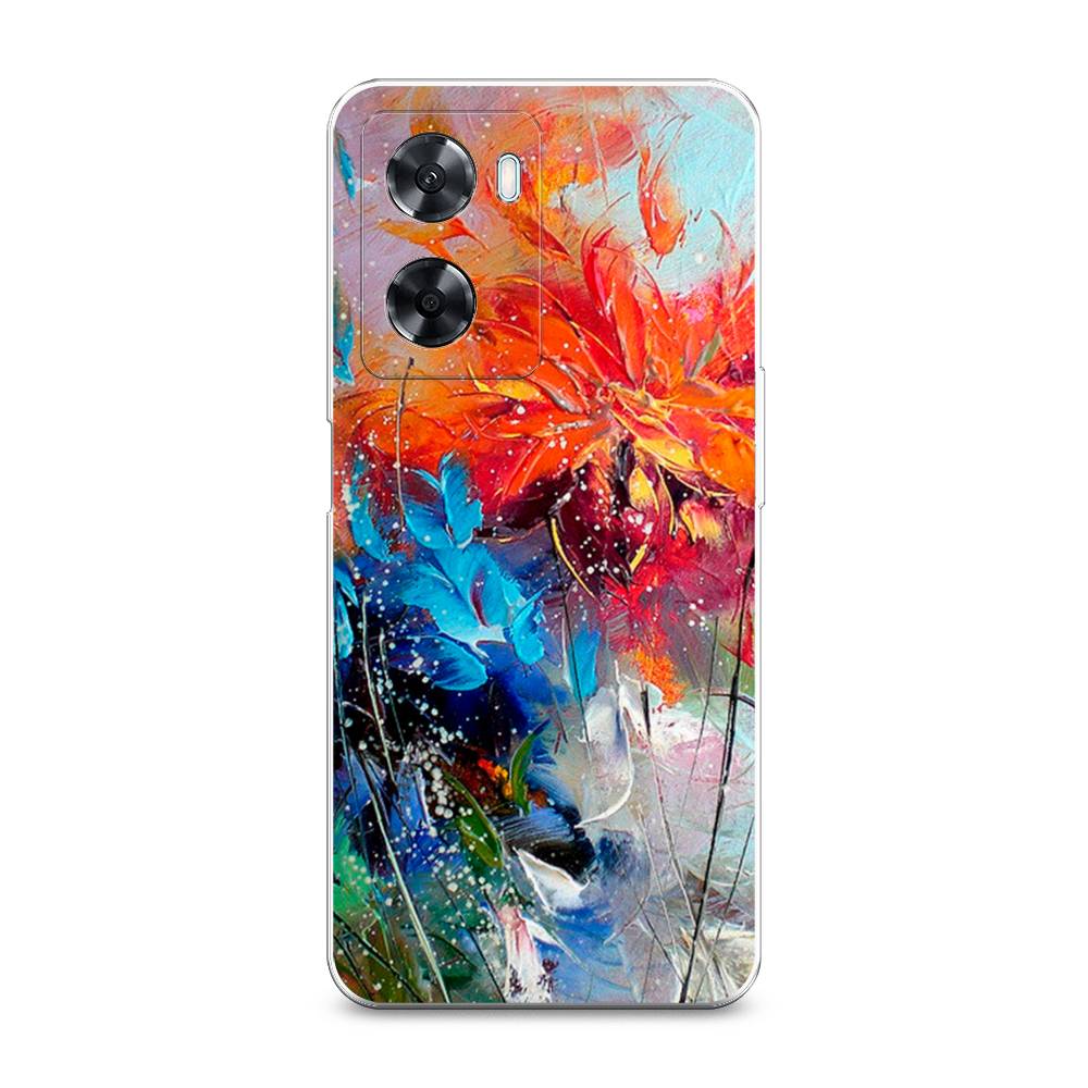 

Чехол на Oppo A57 4G "Абстрактные цветы", Оранжевый;синий, 2511550-4