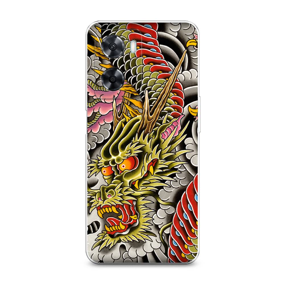 

Чехол на Oppo A57 4G "Японский дракон", Желтый;розовый;красный, 2511550-4