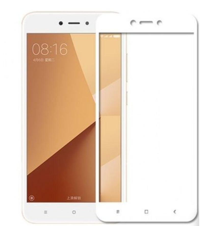 

Защитное стекло для Xiaomi Redmi Note 5A Prime полное покрытие, белый