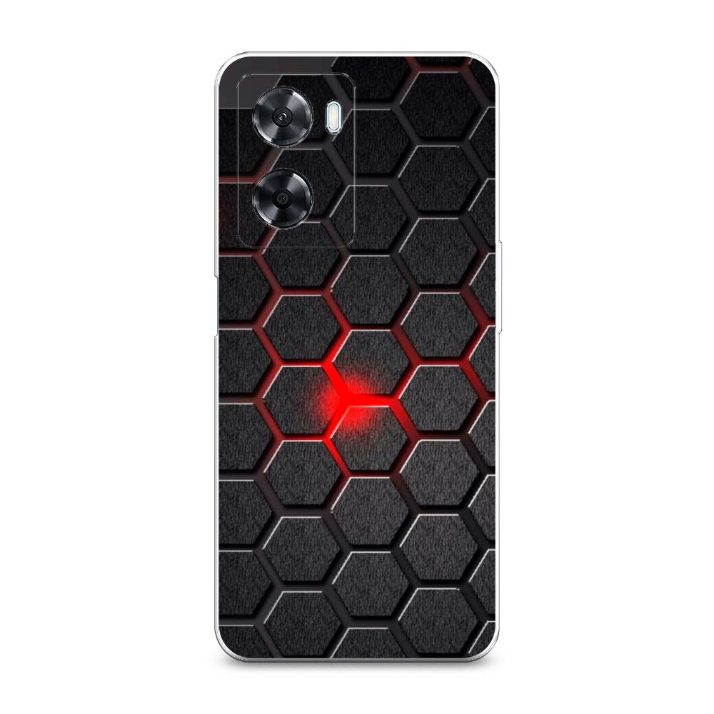 

Чехол на Oppo A57 4G "Соты красные", Красный;черный;серый, 2511550-3
