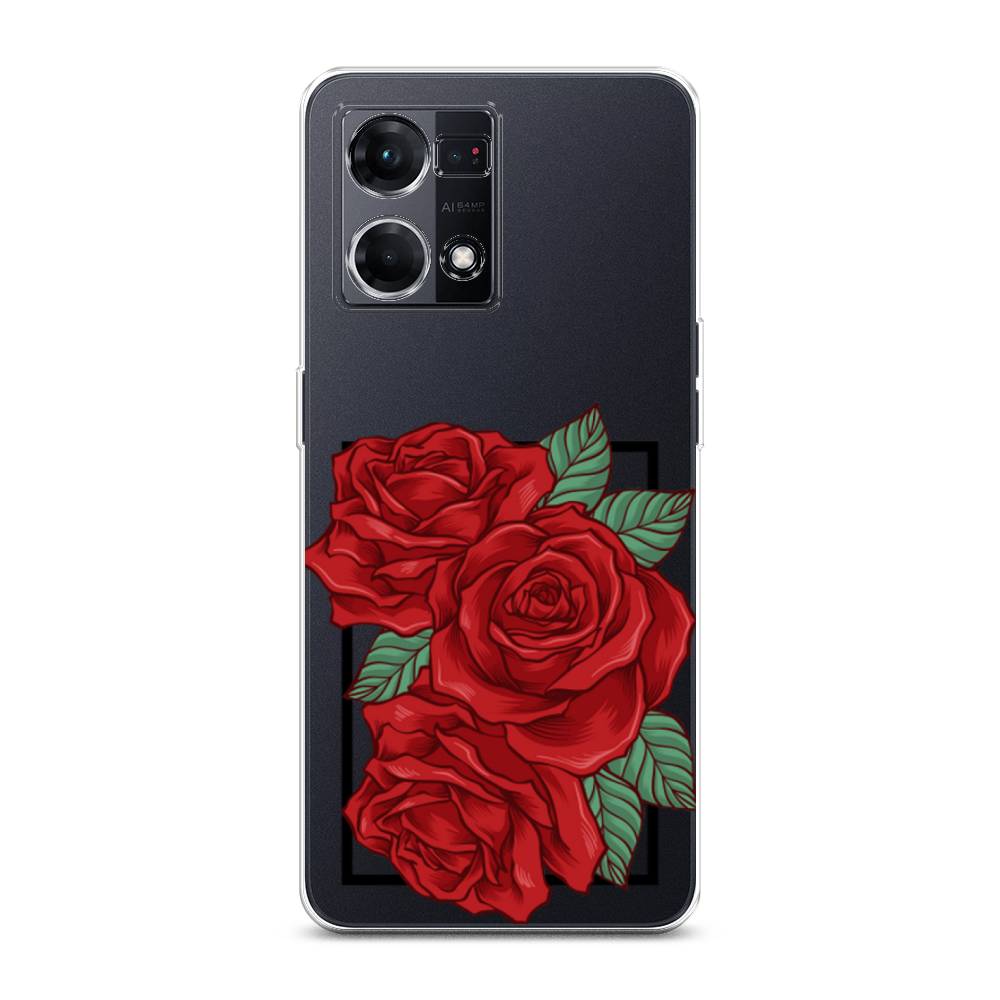 

Чехол на Oppo Reno 7 4G "Три алые розы", Красный, 2511450-2
