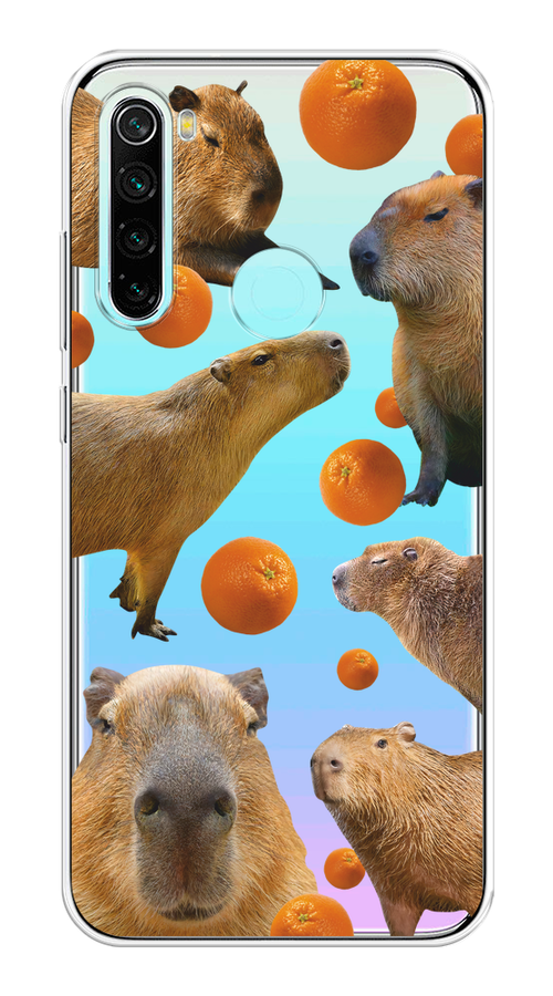 

Чехол на Xiaomi Redmi Note 8 "Капибара и апельсины", Бежевый;оранжевый, 36550-1