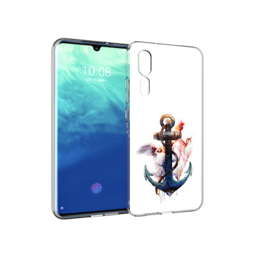 

Чехол MyPads Tocco для ZTE Axon 10 Pro якорь с птицами (PT134302.444.703), Прозрачный, Tocco