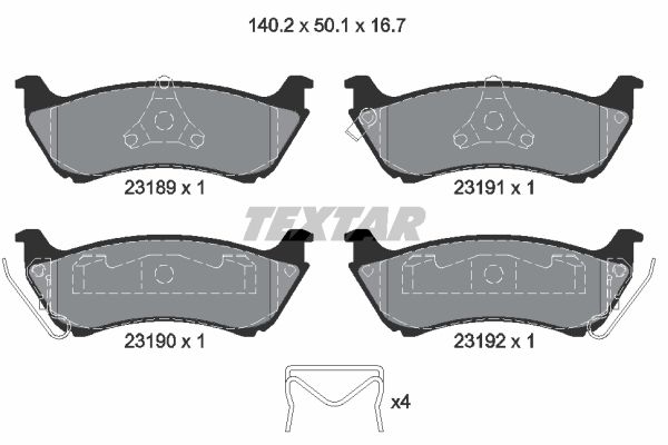 

Тормозные колодки Textar дисковые 2318902