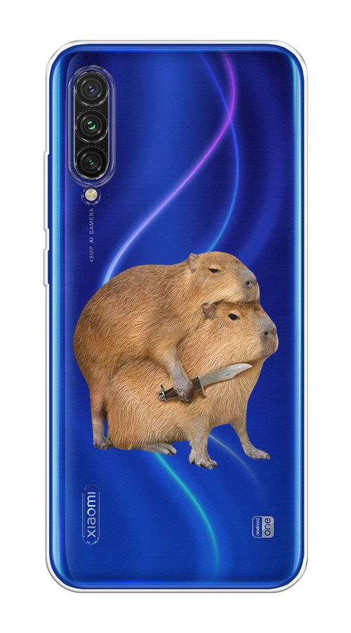 

Чехол на Xiaomi Mi CC9E/Mi A3 "Капибара с ножом", Бежевый, 35950-1