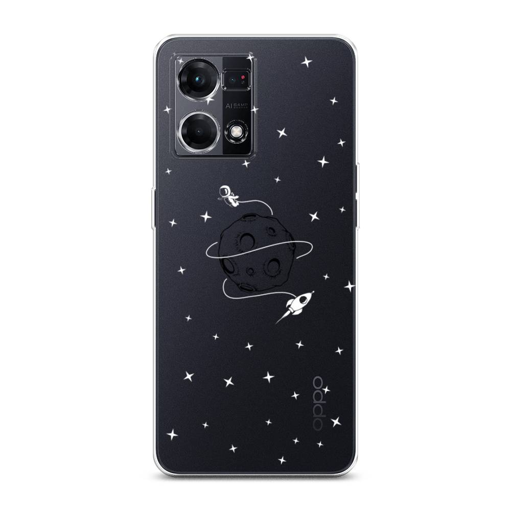 

Чехол на Oppo Reno 7 4G "Полет вокруг луны", Белый;серый;черный, 2511450-2