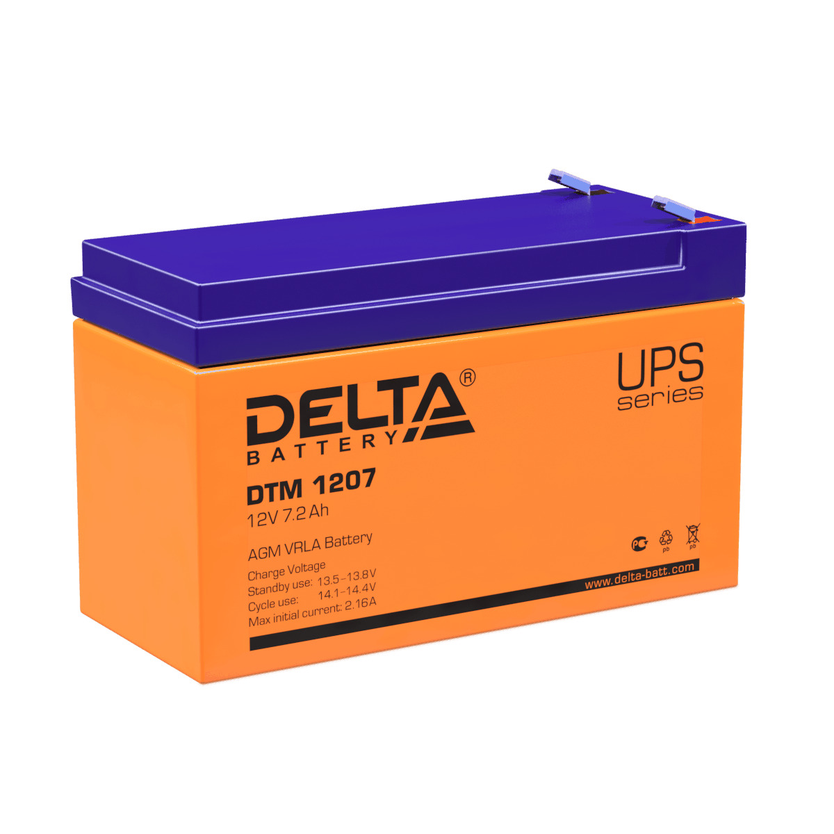 Аккумулятор для ИБП DELTA BATTERY DTM 1207 7 А/ч 12 В (DTM1207.)