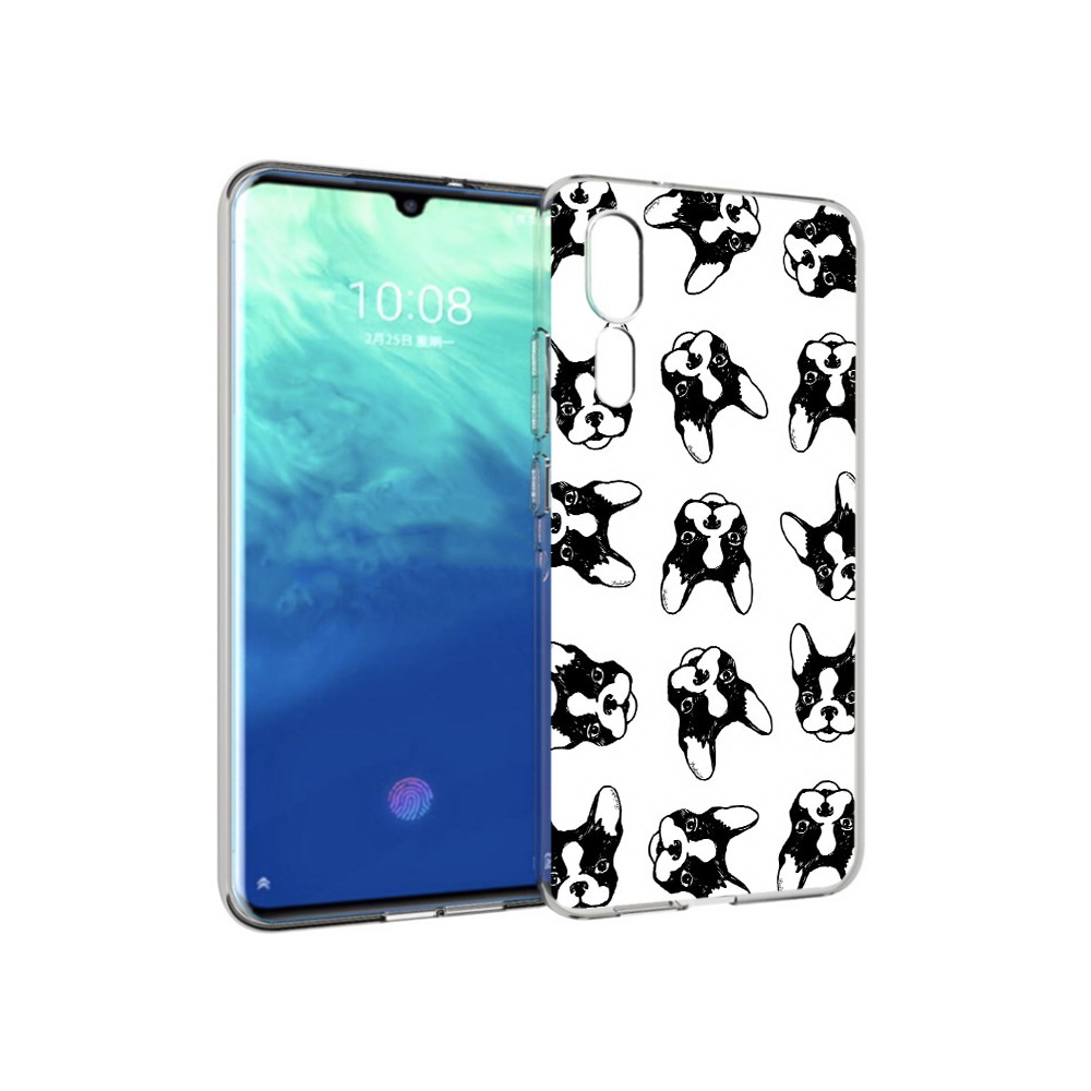 

Чехол MyPads Tocco для ZTE Axon 10 Pro черно белые собачки (PT134302.444.683), Прозрачный, Tocco