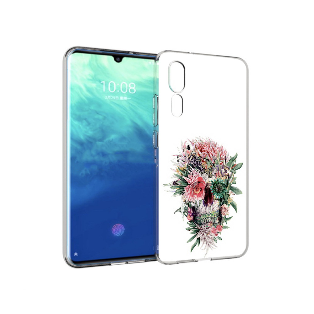 Чехол MyPads Tocco для ZTE Axon 10 Pro череп из цветов (PT134302.444.677)
