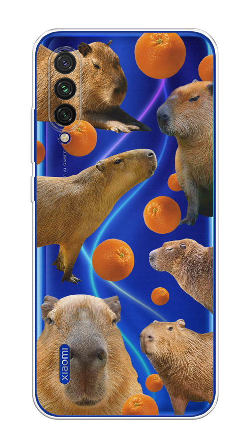 

Чехол на Xiaomi Mi CC9E/Mi A3 "Капибара и апельсины", Бежевый;оранжевый, 35950-1