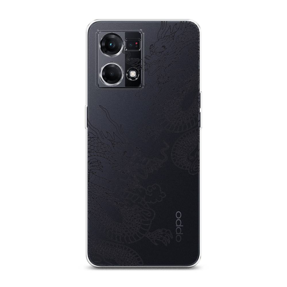 

Чехол на Oppo Reno 7 4G "Два китайских дракона", Серый;черный, 2511450-1