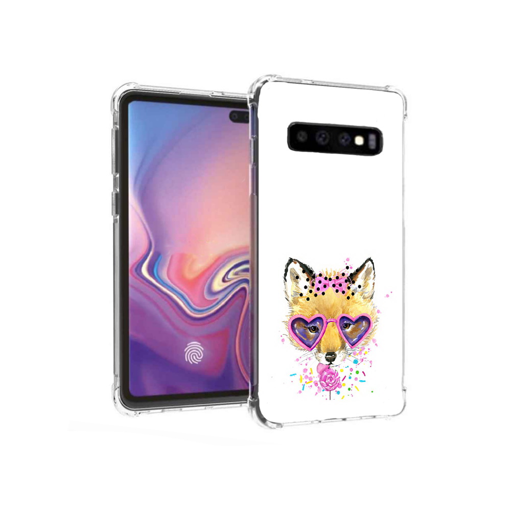 Чехол MyPads Tocco для Samsung Galaxy S10+ лисенок с бантиком (PT125670.500.441)