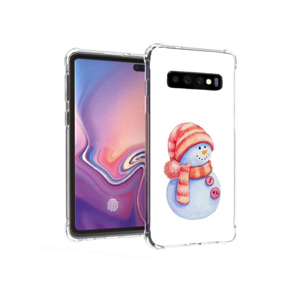

Чехол MyPads Tocco для Samsung Galaxy S10+ Веселый снеговик (PT125670.500.44), Прозрачный, Tocco
