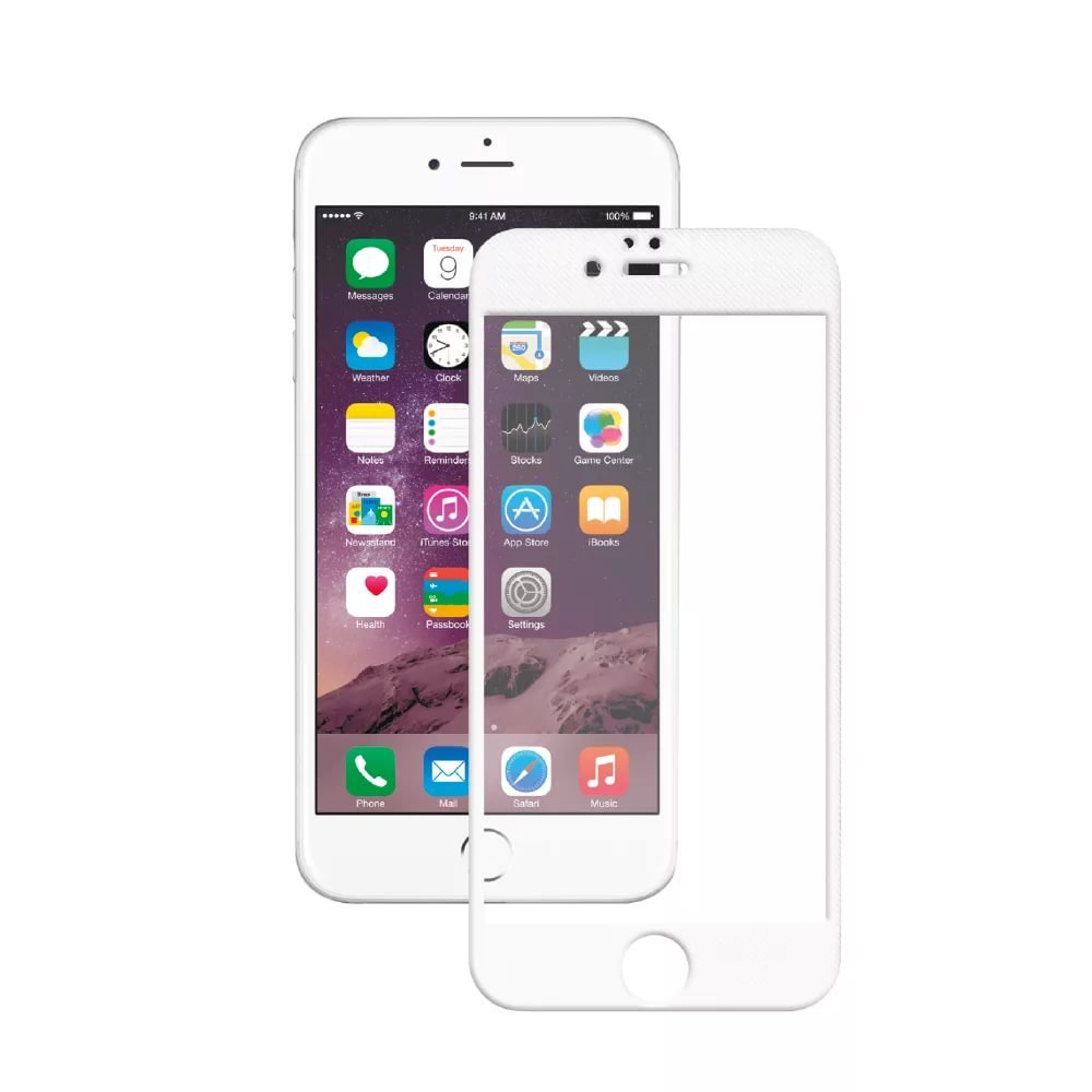 

Защитное стекло для Apple iPhone 6S полное покрытие, тонкое, белый