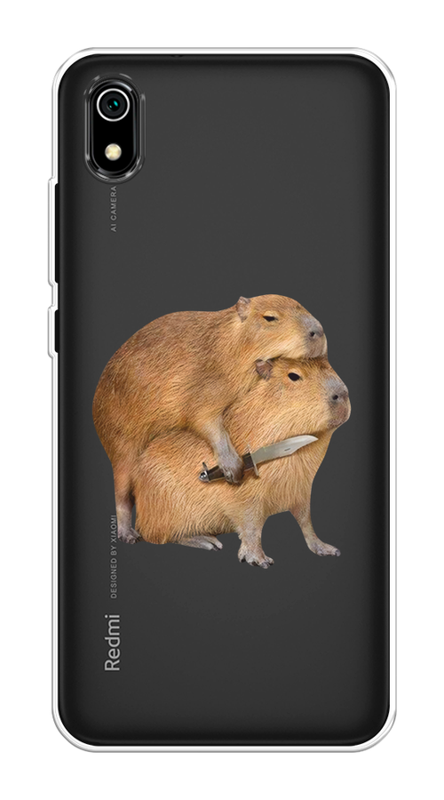 

Чехол на Xiaomi Redmi 7A "Капибара с ножом", Бежевый, 35450-1