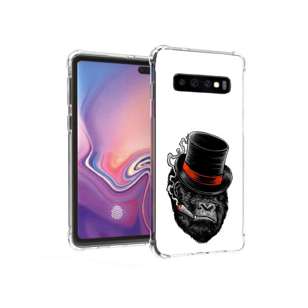 

Чехол MyPads Tocco для Samsung Galaxy S10+ дизайнерская горилла (PT125670.500.431), Прозрачный, Tocco