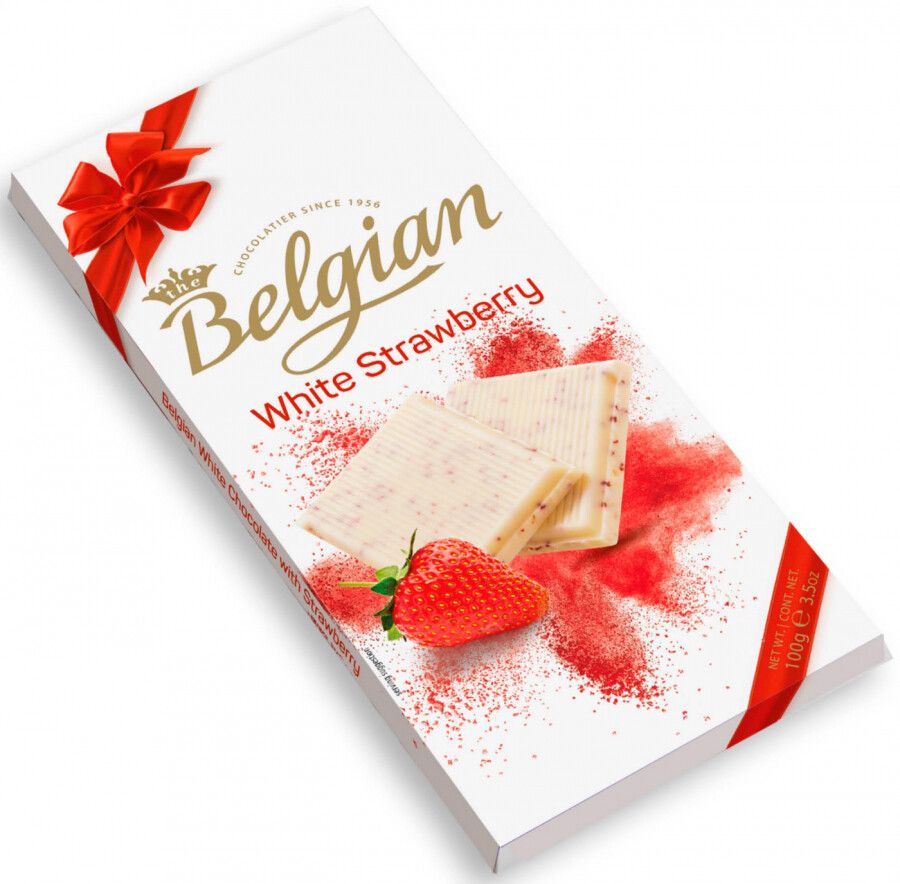 

Шоколад Belgian Chocolate Thins белый с клубникой 100 г