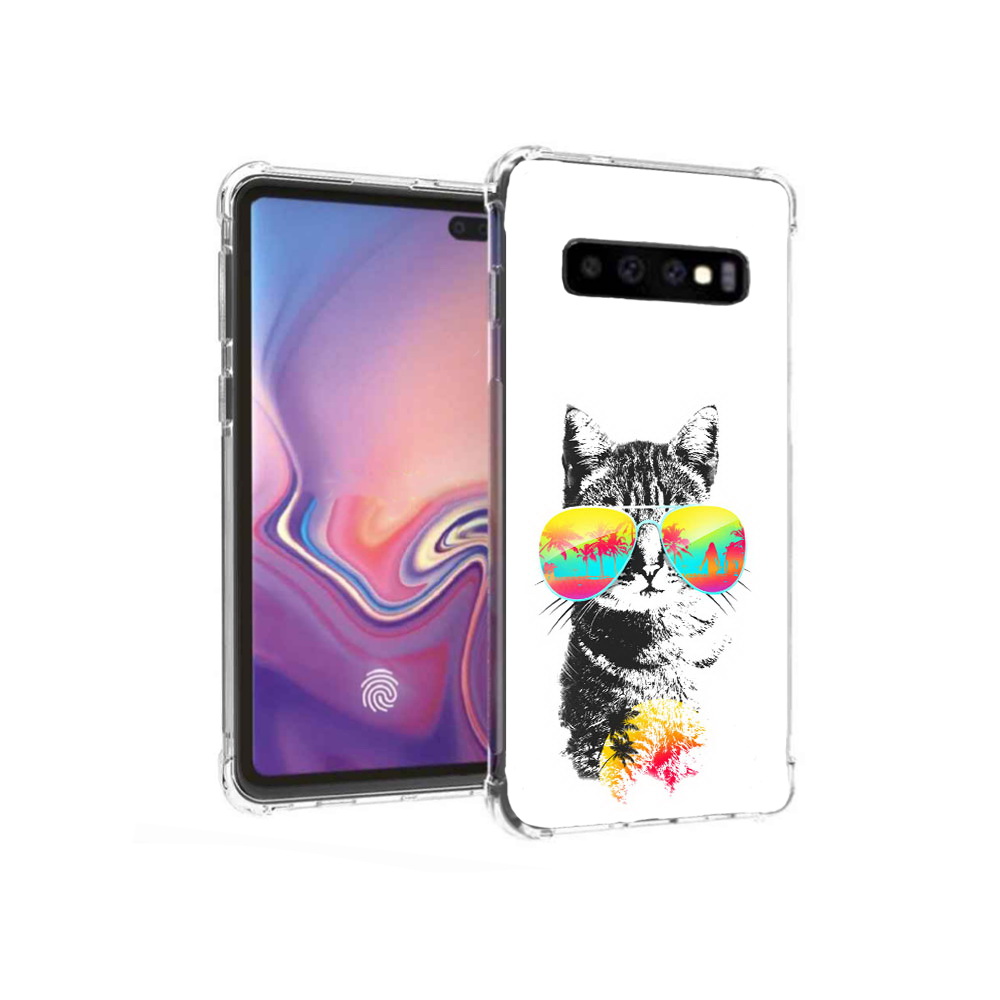 Чехол MyPads Tocco для Samsung Galaxy S10+ крутой кот (PT125670.500.425)