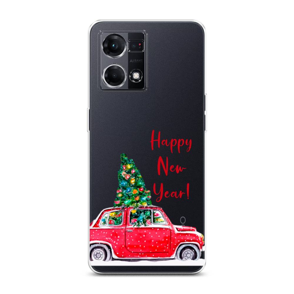 

Чехол на Oppo Reno 7 4G "Happy New Year", Красный;зеленый, 2511450-5