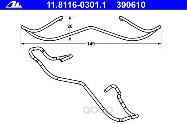 Ремкомплект торм.колодок пер. задних mazda 3/5 1.4, renault laguna Ate 11811603011