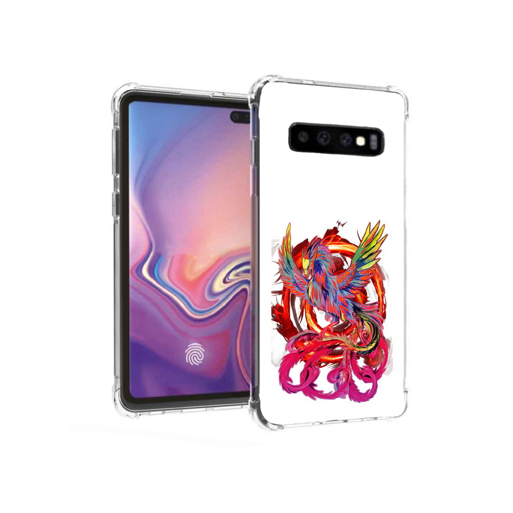 

Чехол MyPads Tocco для Samsung Galaxy S10+ красочный феникс (PT125670.500.414), Прозрачный, Tocco