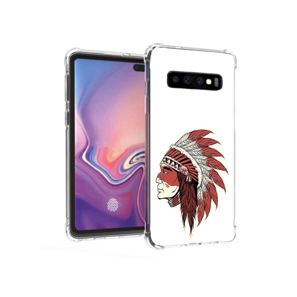 Чехол MyPads Tocco для Samsung Galaxy S10+ красный индеец (PT125670.500.411)