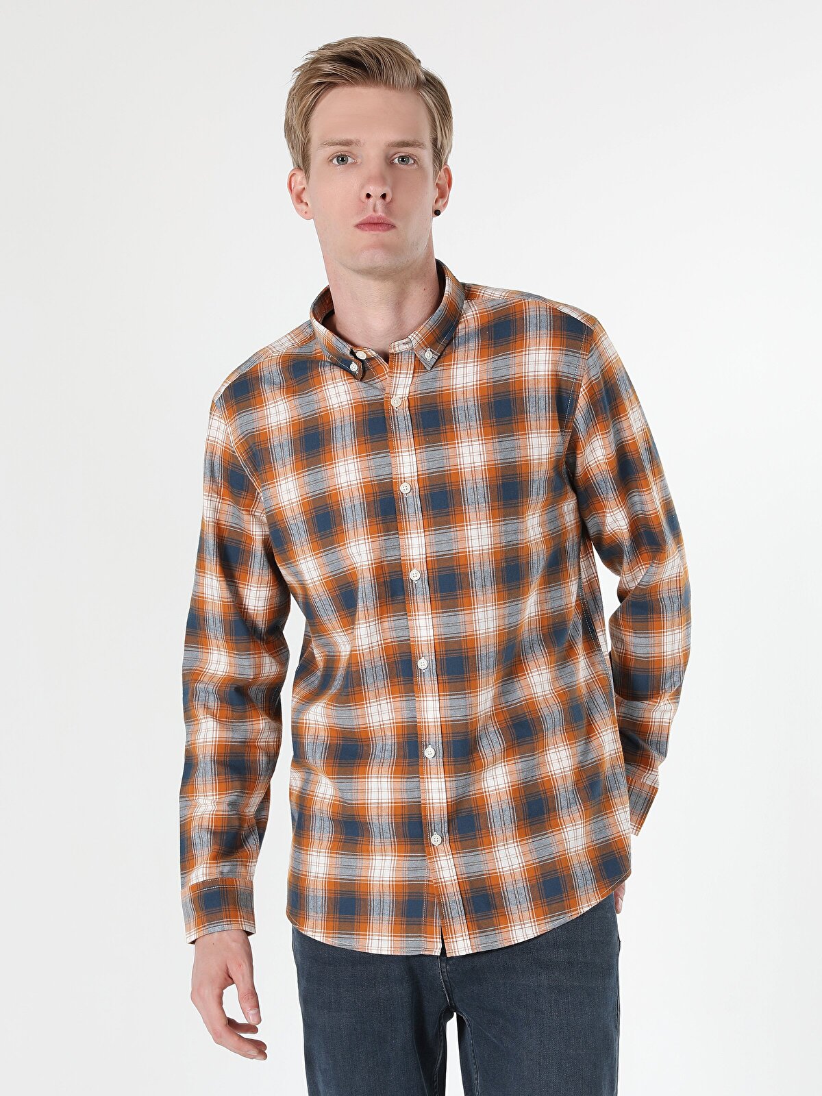 Рубашка мужская Colin's CL1059819_Q1.V1 оранжевая XXL