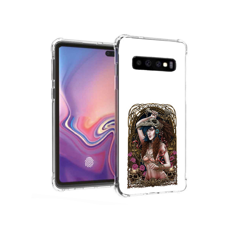 

Чехол MyPads Tocco для Samsung Galaxy S10+ красивая девушка рисунок (PT125670.500.407), Прозрачный, Tocco