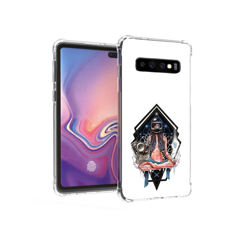 

Чехол MyPads Tocco для Samsung Galaxy S10+ красивая девушка в шлеме (PT125670.500.406), Прозрачный, Tocco