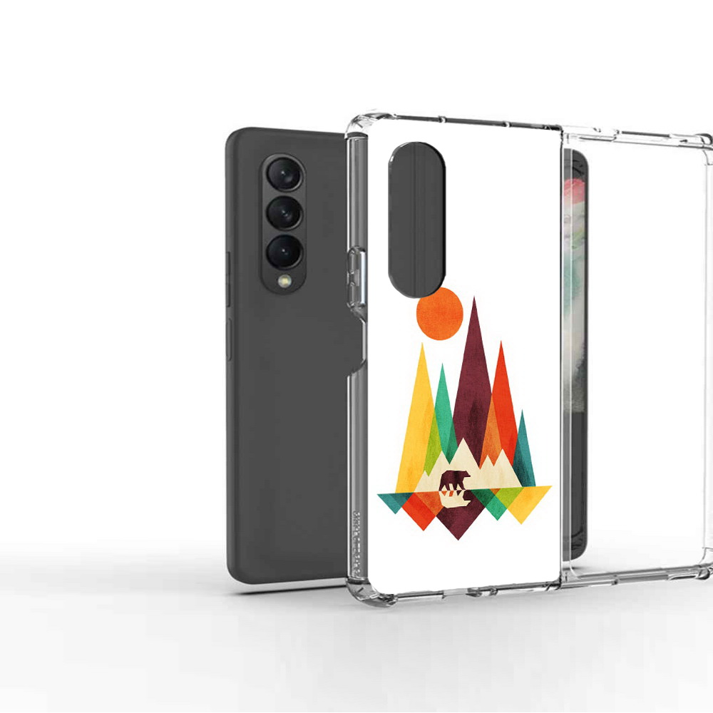 

Чехол MyPads Tocco для Samsung Galaxy Z Fold 3 нарисованные горы с медведем, Прозрачный, Tocco