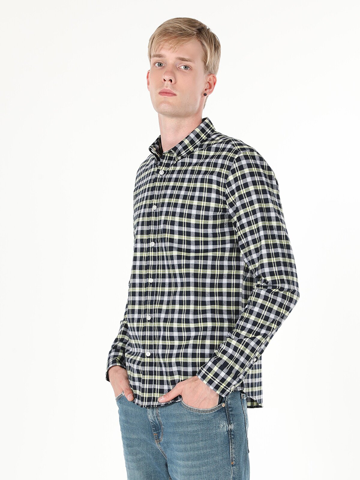 Рубашка мужская Colin's CL1059612_Q1.V1 синяя L