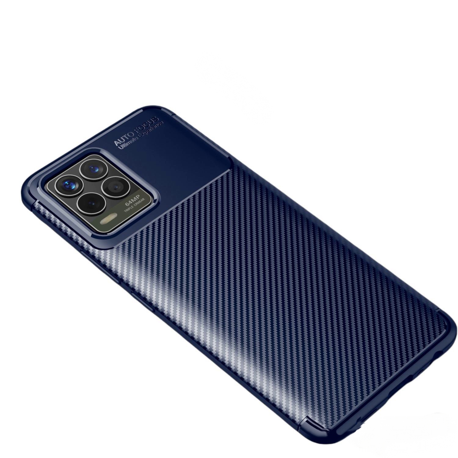 

Чехол MyPads для Realme 8 5G синяя, Синий, Carbon