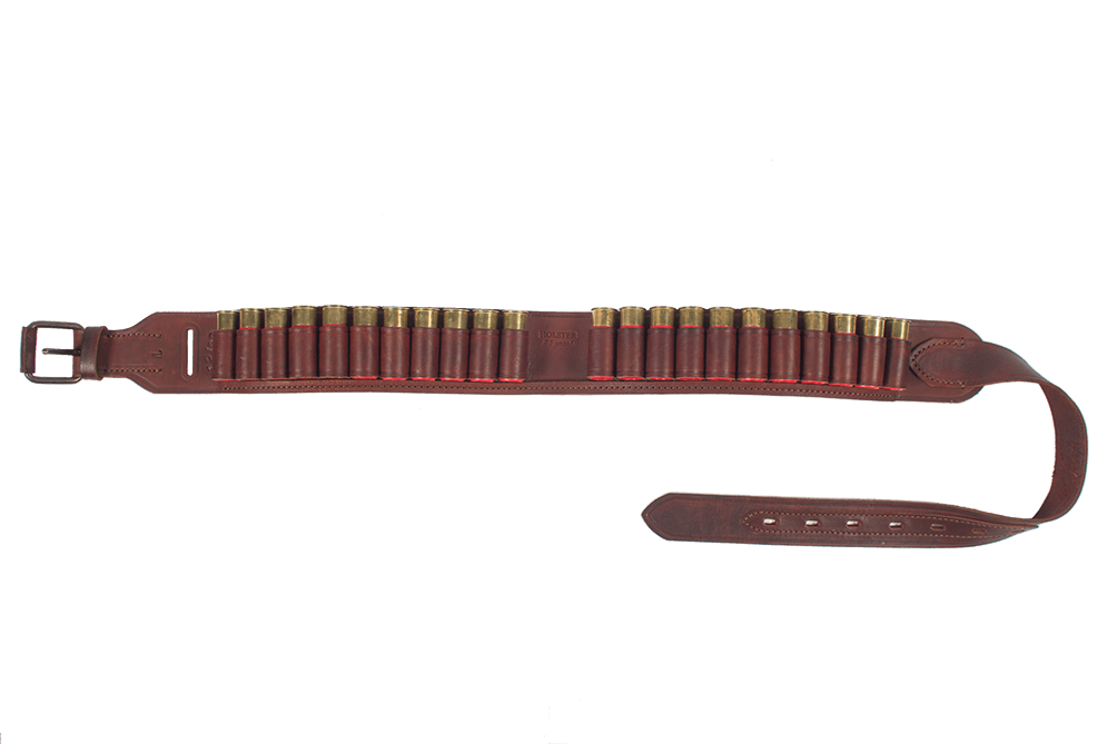 Патронташ открытый Хольстер 25 лет 22п.16кал.длина М -1150мм, кожа, Коричневый