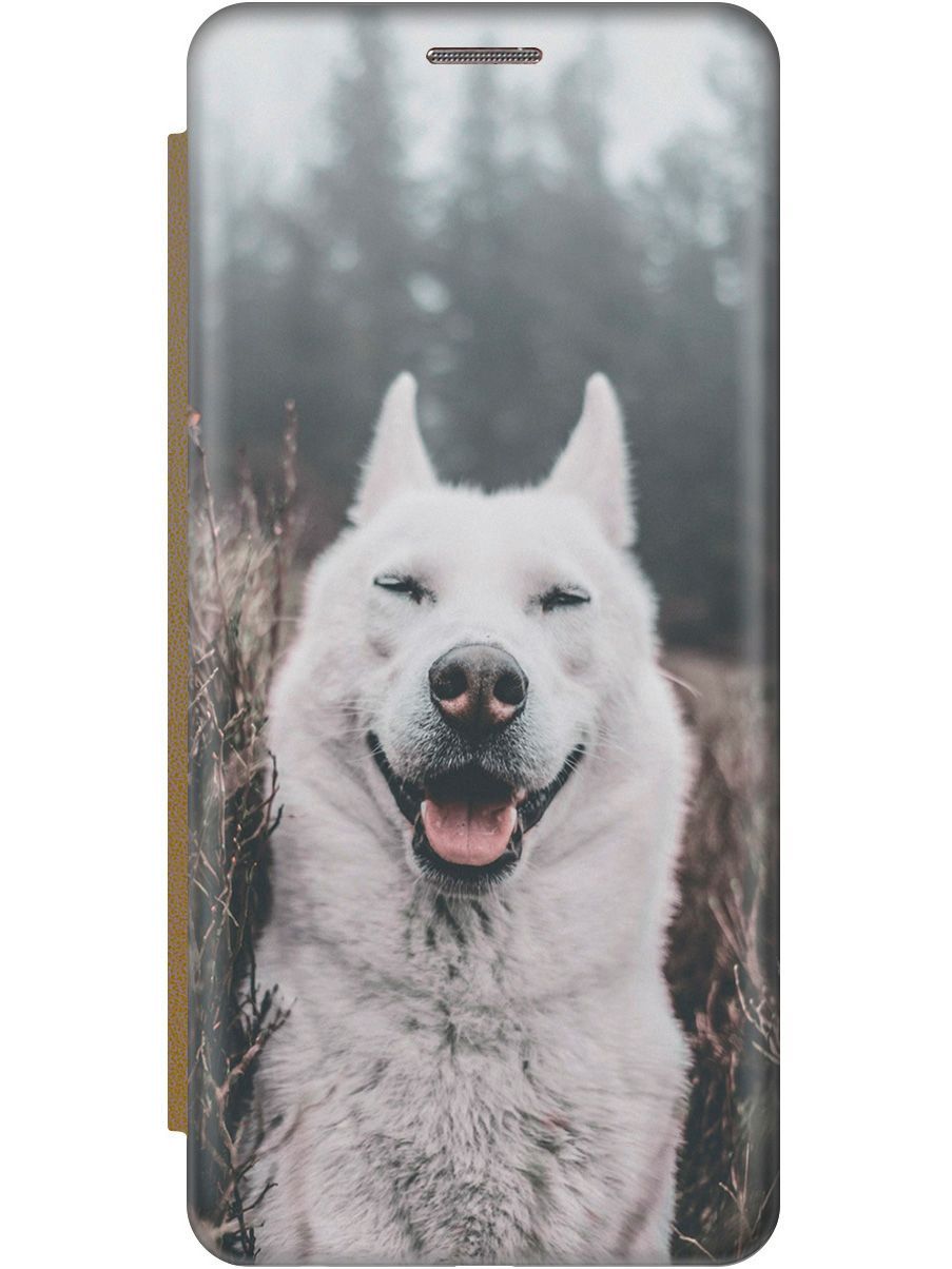

Чехол-книжка на Samsung Galaxy A02 "Довольный пес" золотистый, Серый;черный, 9394