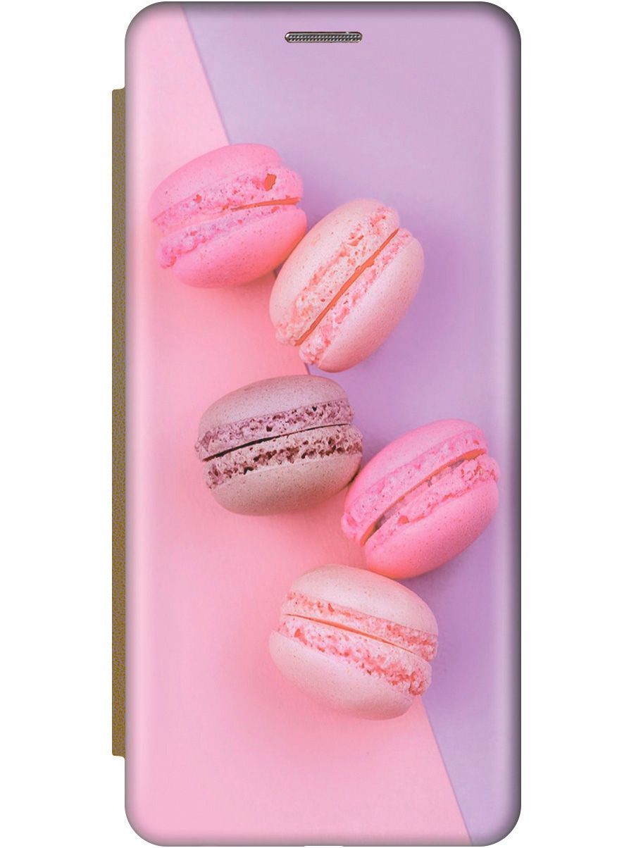 

Чехол-книжка на Samsung Galaxy A02 "Розовые макаруны" золотистый, Розовый;фиолетовый, 9393