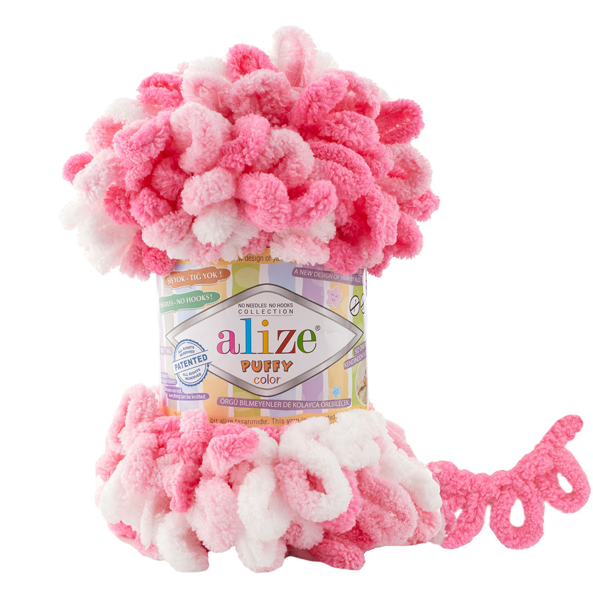 

Пряжа Alize 'Puffy Color', 100 г, 9 м (100% микрополиэстер) (6383), 5 мотков, Розовый, 7722480