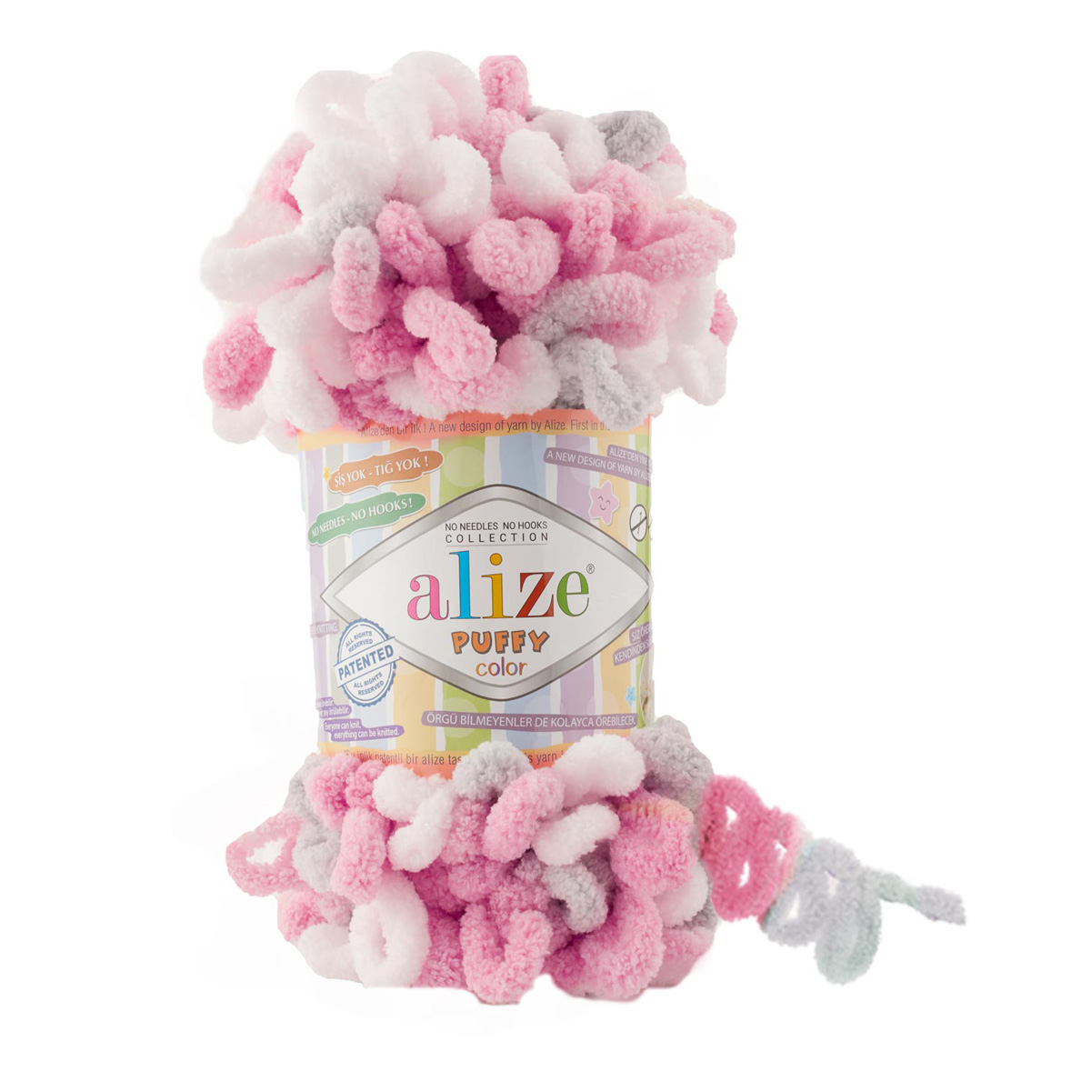 фото Пряжа alize 'puffy color', 100 г, 9 м (100% микрополиэстер) (6370), 5 мотков