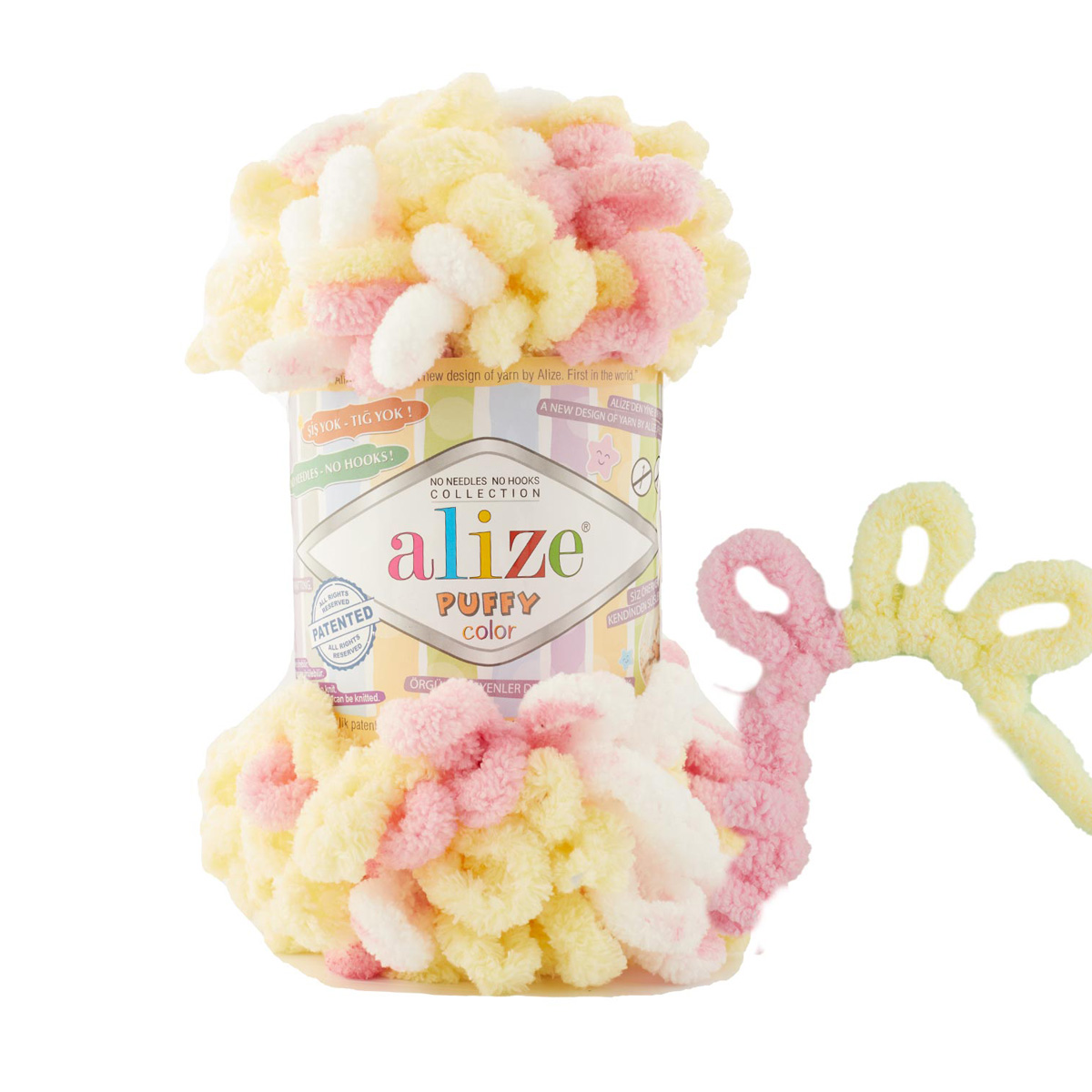 

Пряжа Alize 'Puffy Color', 100 г, 9 м (100% микрополиэстер) (6369), 5 мотков, Разноцветный, 7722480