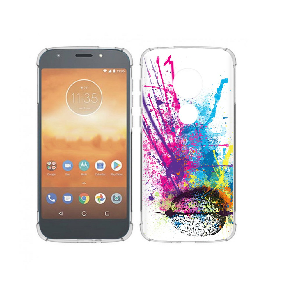

Чехол MyPads Tocco для Motorola Moto E5 Play яркий красочный мозг (PT227065.372.710), Прозрачный, Tocco