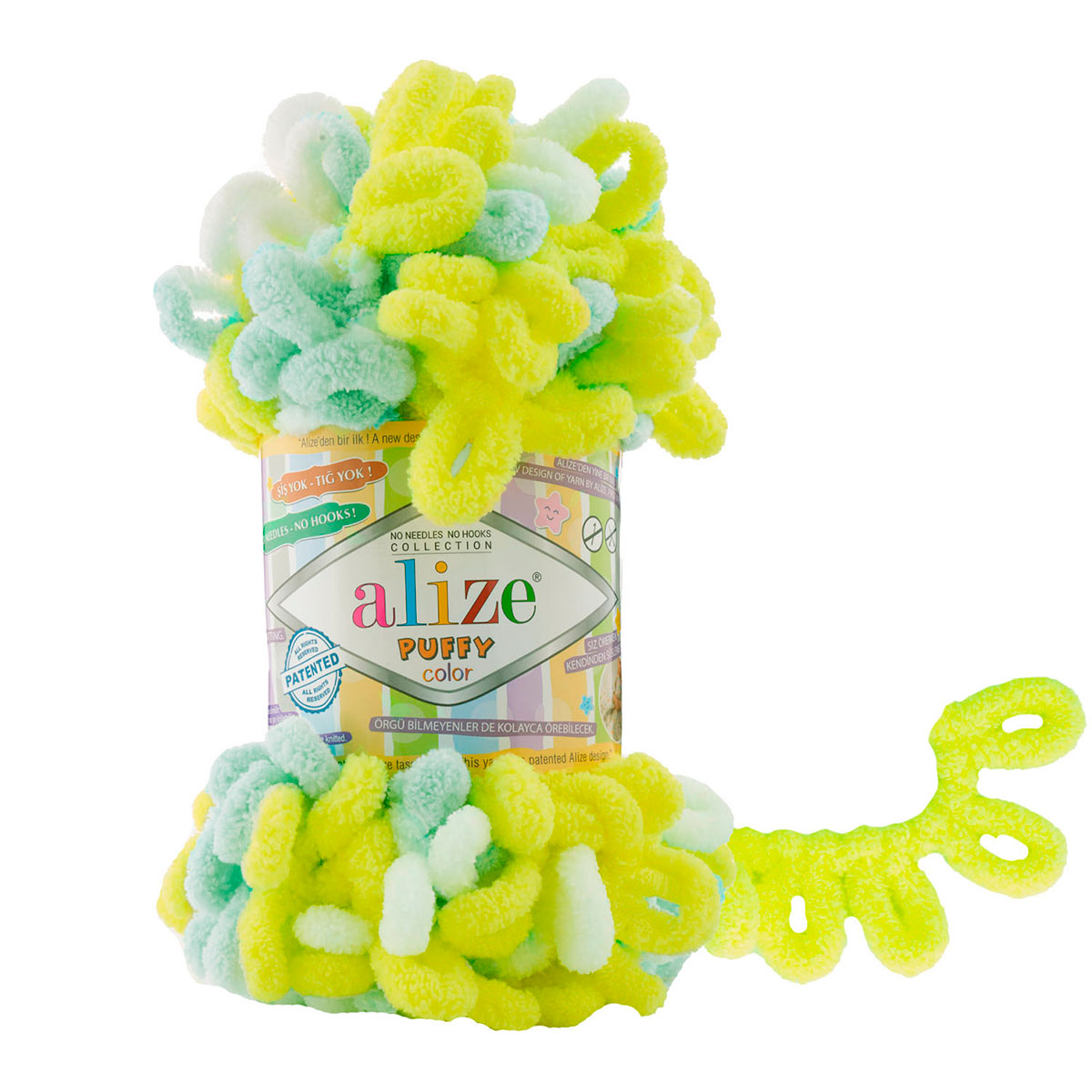 

Пряжа Alize 'Puffy Color', 100 г, 9 м (100% микрополиэстер) (6382), 5 мотков
