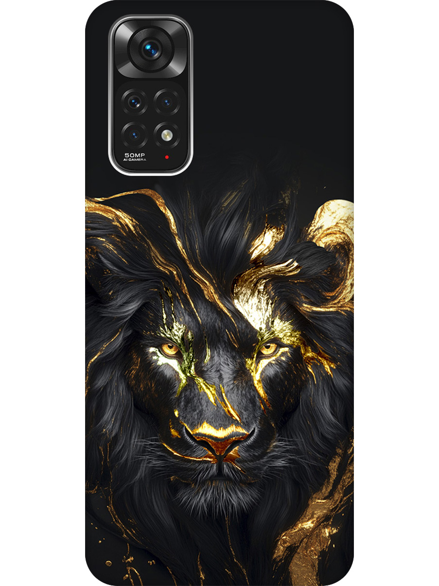 

Силиконовый чехол на Xiaomi Redmi Note 11 / Note 11S с принтом матовый черный 862182, Черный;золотистый, 735250213