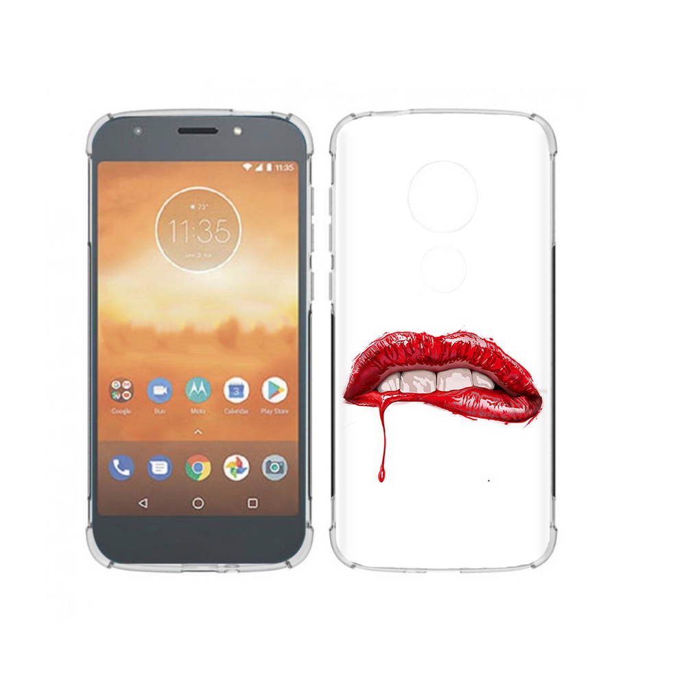 

Чехол MyPads Tocco для Motorola Moto E5 Play яркие красные губы (PT227065.372.706), Прозрачный, Tocco