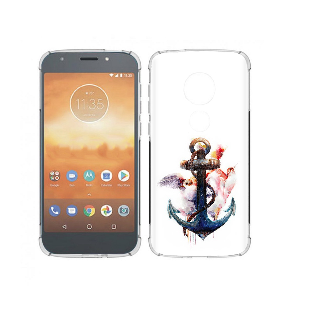 

Чехол MyPads Tocco для Motorola Moto E5 Play якорь с птицами (PT227065.372.703), Прозрачный, Tocco