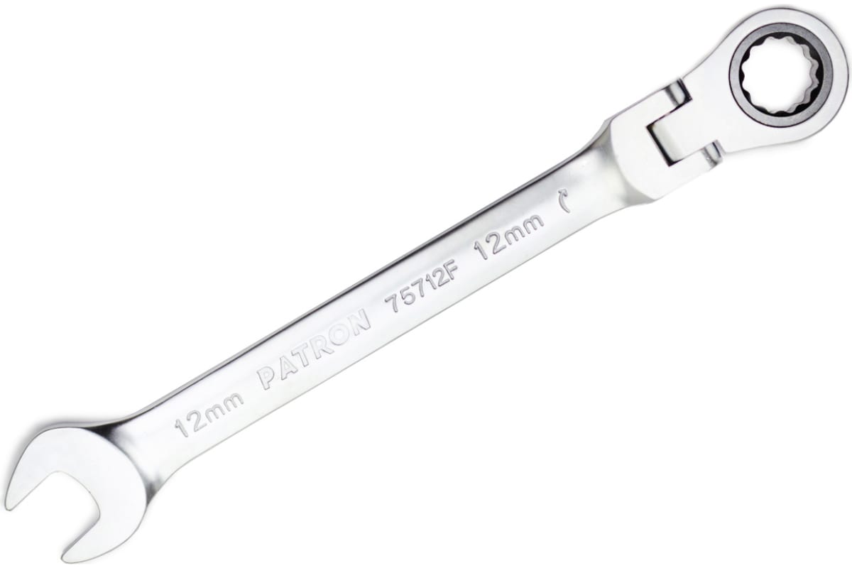 Ключ комбинированный трещоточный с шарниром, 12 мм 1шт