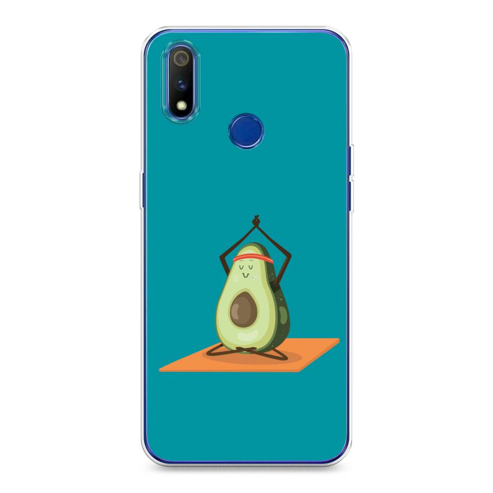 

Чехол на Realme 3 Pro "Расслабься с авокадо", Голубой, 251250-6