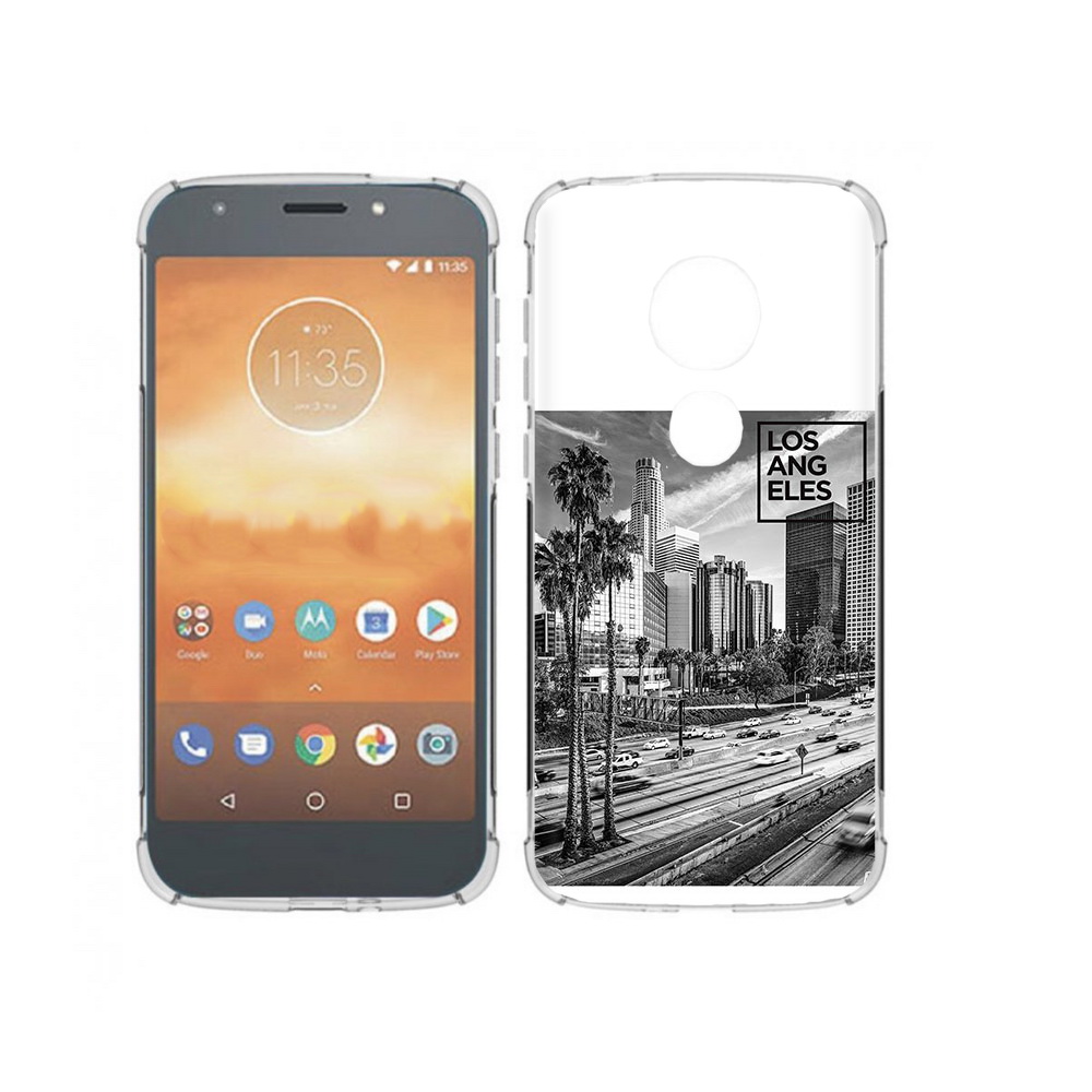 

Чехол MyPads Tocco для Motorola Moto E5 Play черно белый лос анджелес (PT227065.372.685), Прозрачный, Tocco
